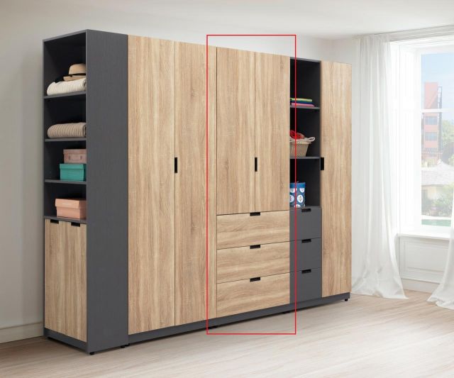 奧利佛2.5尺大三抽衣櫥